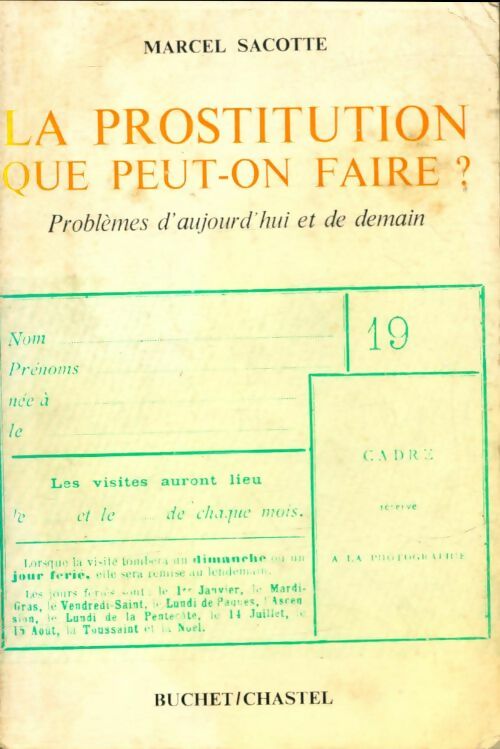 Livrenpoche : La prostitution, que peut-on faire? - Marcel Sacotte - Livre