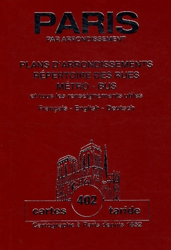 Livrenpoche : Plan-guide de Paris : Plans d'arrondissements - Taride - Livre