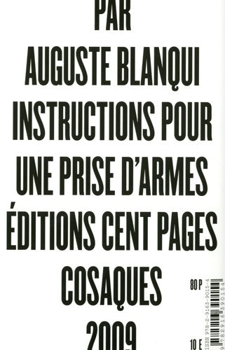 Livrenpoche : Instructions pour une prise d'armes - Auguste Blanqui - Livre