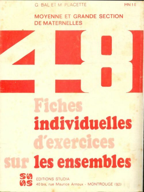 Livrenpoche : Fiches individuelles d'exercices sur les ensembles - G Bal - Livre