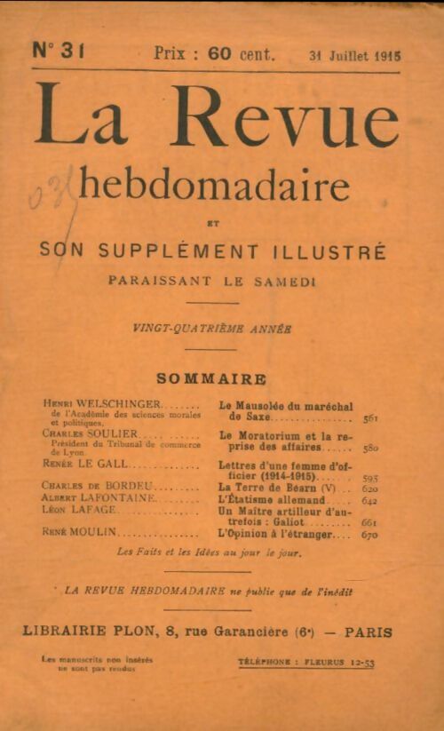 Livrenpoche : La revue hebdomadaire 24e année n°31 - Collectif - Livre