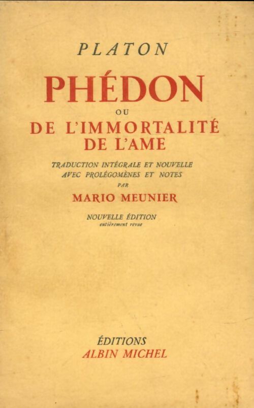 Livrenpoche : Phédon ou de l'immortalité de l'âme - Platon - Livre
