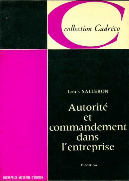 Livrenpoche : Autorité et commandement dans l'entreprise - Louis Salleron - Livre
