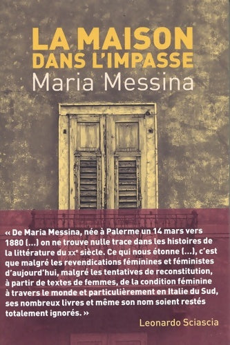 Livrenpoche : La maison dans l'impasse - Maria Messina - Livre