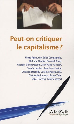 Livrenpoche : Peut-on critiquer le capitalisme ? - Kenza Aghouchy - Livre