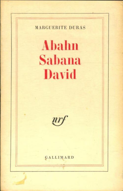 Livrenpoche : Abahn Sabana David - Marguerite Duras - Livre
