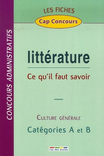 Livrenpoche : Fiches littérature catégories a et b - Collectif - Livre