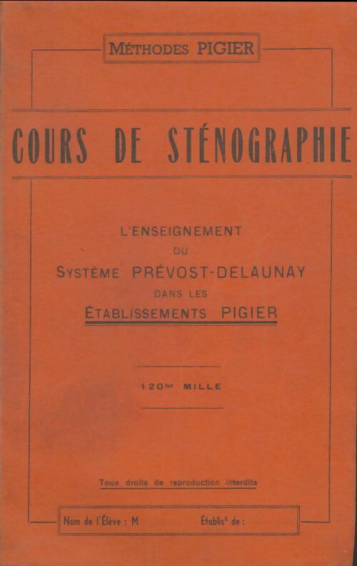 Livrenpoche : Cours de sténographie - Inconnu - Livre