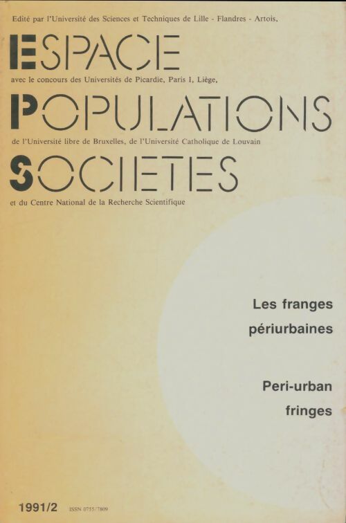Livrenpoche : Espace / Populations / Sociétés 1991 n°2 - Collectif - Livre