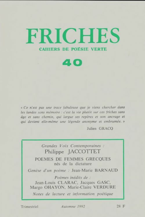 Livrenpoche : Friches n°40 - Collectif - Livre