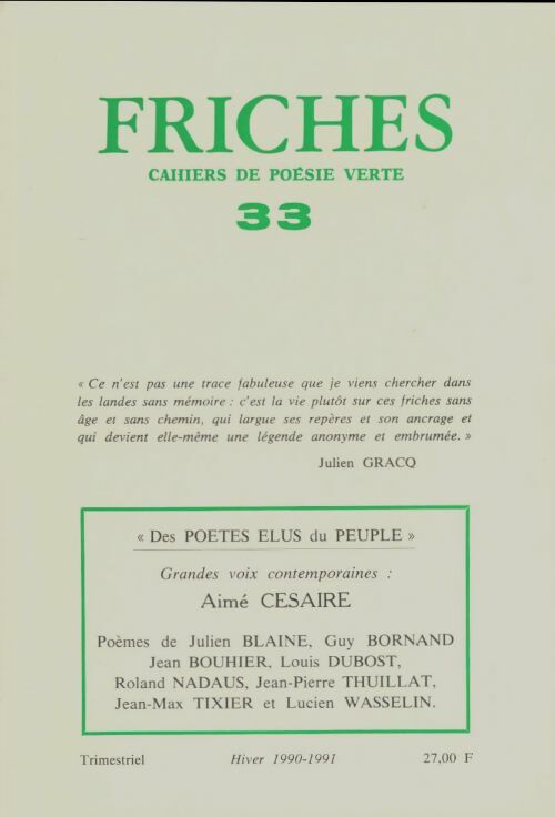 Livrenpoche : Friches n°33 - Collectif - Livre