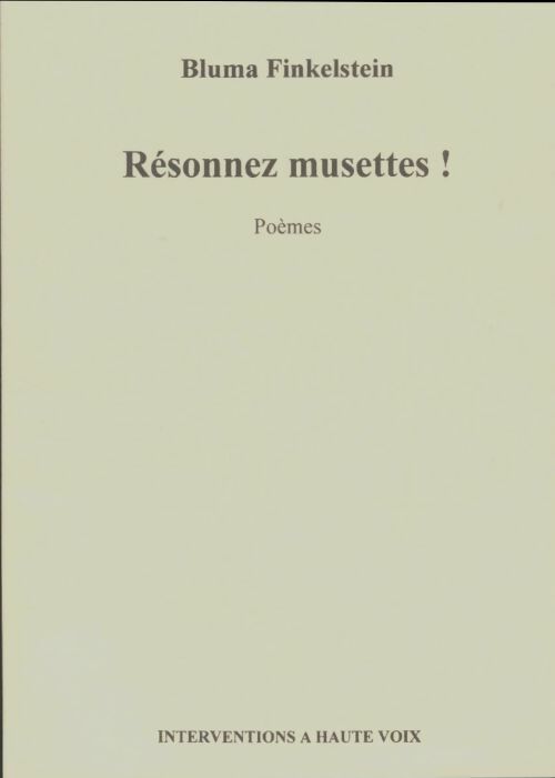 Livrenpoche : Résonnez musettes ! - Bluma Finkelstein - Livre
