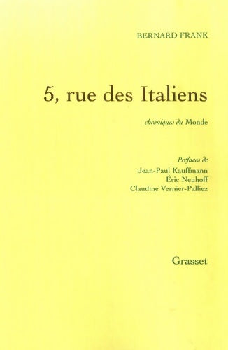 Livrenpoche : 5 rue des italiens - Bernard Frank - Livre