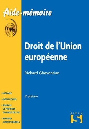 Livrenpoche : Droit de l'Union européenne. 5e éd. - Richard Ghevontian - Livre