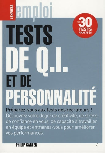 Livrenpoche : Tests de Q. I. De personnalité - Philip Carter - Livre