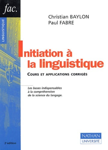 Livrenpoche : fac. Linguistique - Christian Baylon - Livre