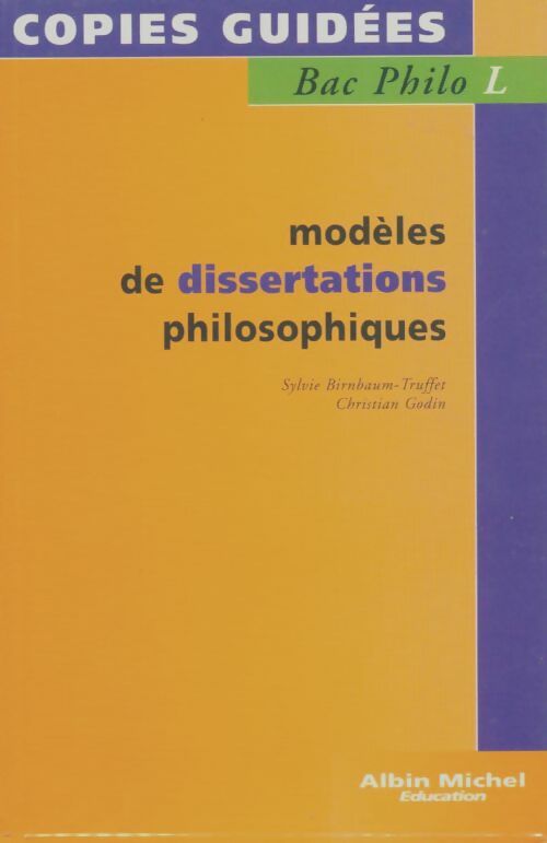 Livrenpoche : Modèles de dissertation philo L - Truffet - Livre