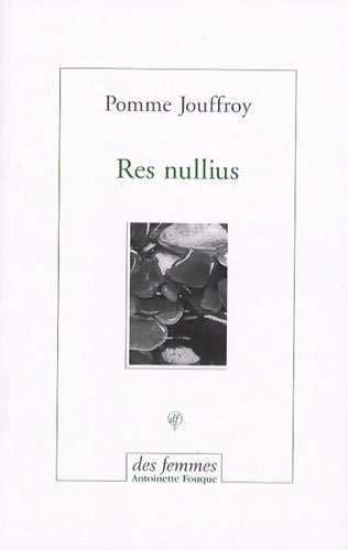 Livrenpoche : Res nullius - Pomme Jouffroy - Livre