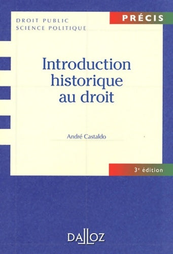 Livrenpoche : Introduction historique au droit - André Castaldo - Livre