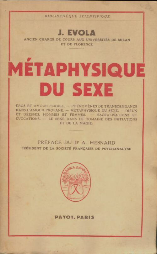 Livrenpoche : Métaphysique du sexe - Evola - Livre