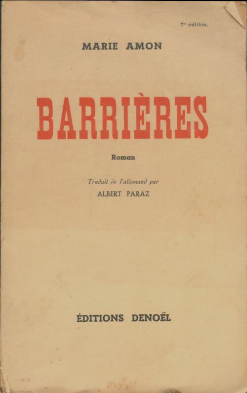 Livrenpoche : Barrières - Marie Amon - Livre