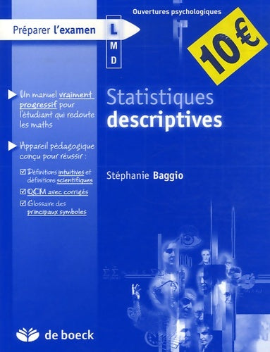 Livrenpoche : Statistiques descriptives - Stéphanie Baggio - Livre