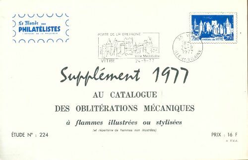 Supplément 1977 au catalogue des oblitérations mécaniques n° 224 - Collectif -  Le monde des philatélistes - Livre