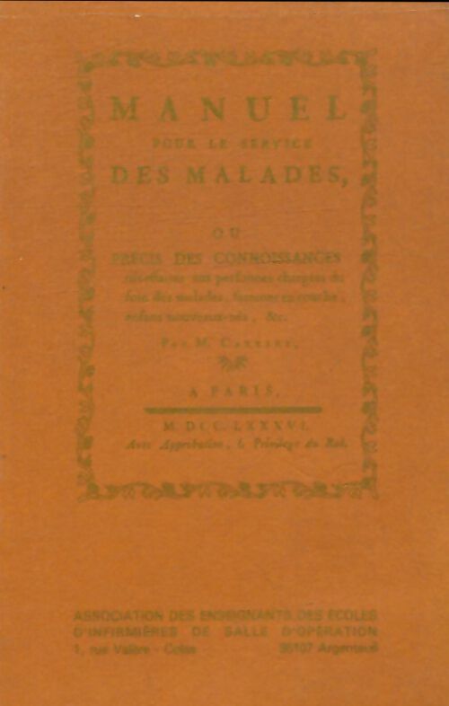 Livrenpoche : Manuel pour le service des malades - M Carrere - Livre