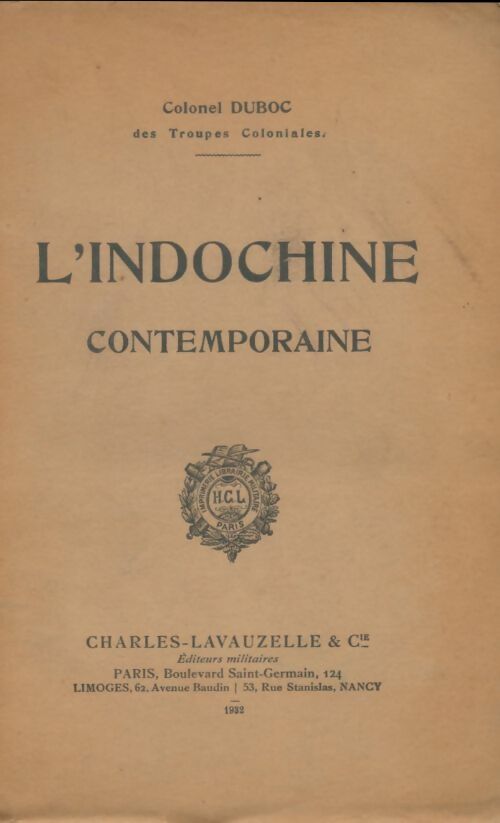 Livrenpoche : L'Indochine contemporaine - Colonel Duboc - Livre