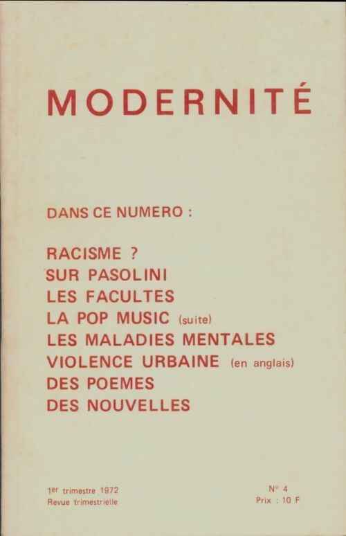 Livrenpoche : Modernité n°4 - Collectif - Livre