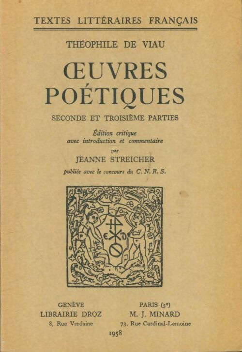 Livrenpoche : Oeuvres poétiques Tomes II et III - Théophile De Viau - Livre