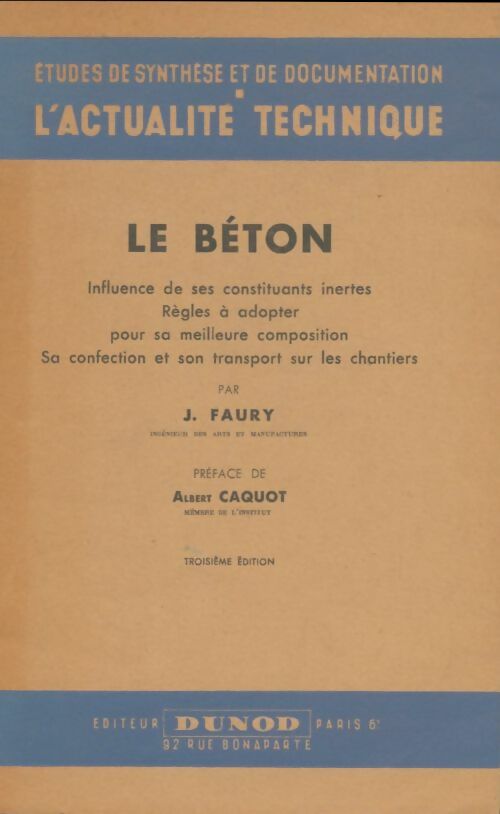 Livrenpoche : Le béton - Jacques Faury - Livre