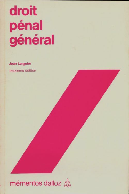 Livrenpoche : Droit pénal général - Jean Larguier - Livre