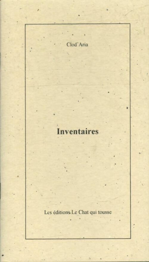 Livrenpoche : Inventaires - Clod'Aria - Livre