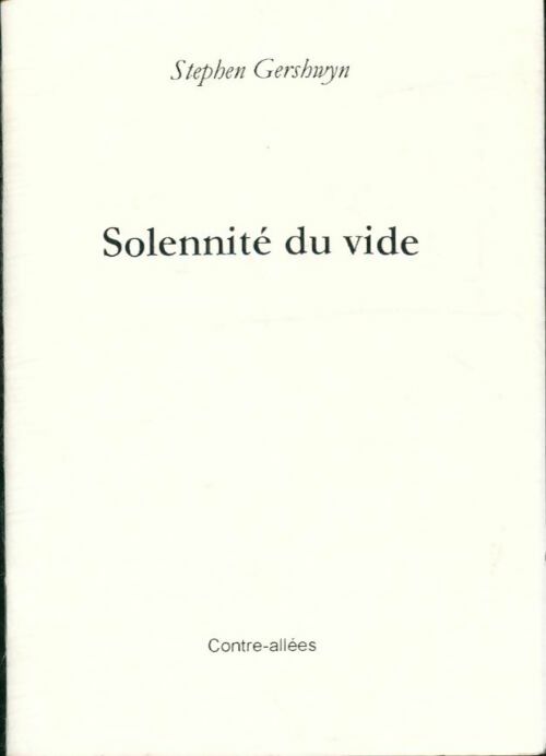 Livrenpoche : Solennité du vide - Stephen Gershwyn - Livre