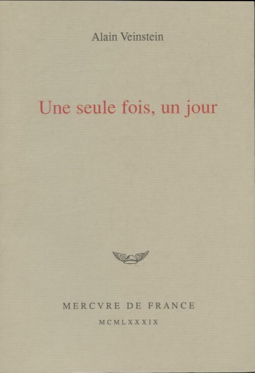 Livrenpoche : Une seule fois, un jour - Alain Veinstein - Livre