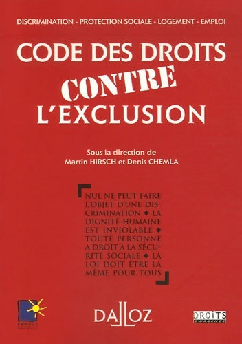 Livrenpoche : Code des droits contre l'exclusion - Hirsch - Livre
