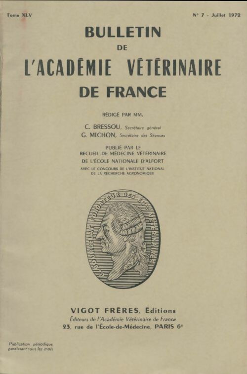 Livrenpoche : Bulletin de l'académie vétérinaire de France Tome XlV n°7 - Collectif - Livre