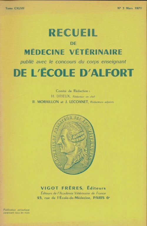 Recueil de médecine vétérinaire Tome CXLVII n°3 - Collectif -  Vigot GF - Livre