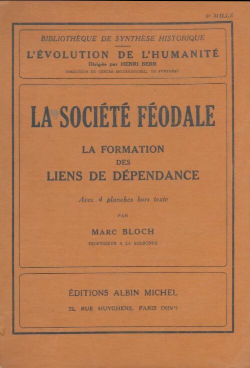 Livrenpoche : La société féodale - Marc Bloch - Livre