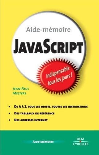 Livrenpoche : Aide-mémoire javascript - Jean-Paul Mesters - Livre