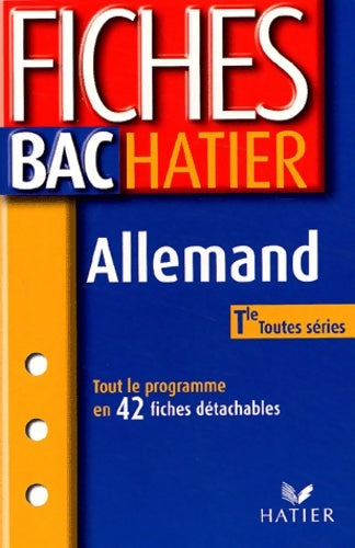 Livrenpoche : Fiches bac hatier : Allemand terminale toutes séries - Michel Salenson - Livre