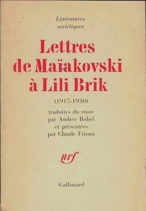 Livrenpoche : Lettres de Maïakovski à Lili Brik - Vladimir Maïakovski - Livre