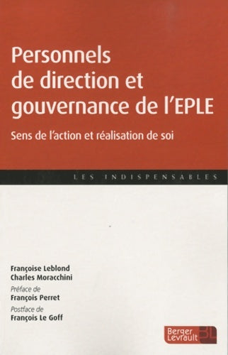 Livrenpoche : PERSONNELS DE DIRECTION ET GOUVERNANCE D UN EPLE - Olivier RENAUDIE - Livre