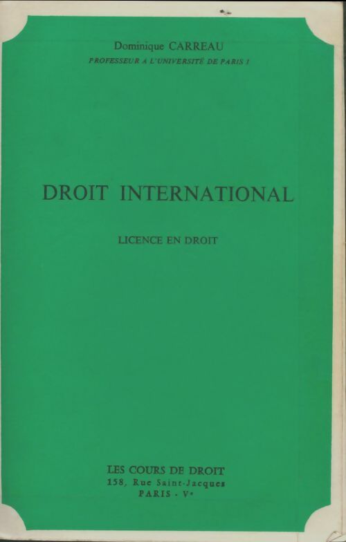 Livrenpoche : Droit international - Dominique Carreau - Livre