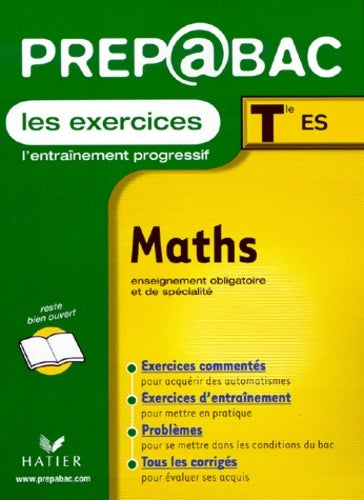 Livrenpoche : Prep@bac les exercices - mathématiques Terminale es arcom - Richard Bréhéret - Livre