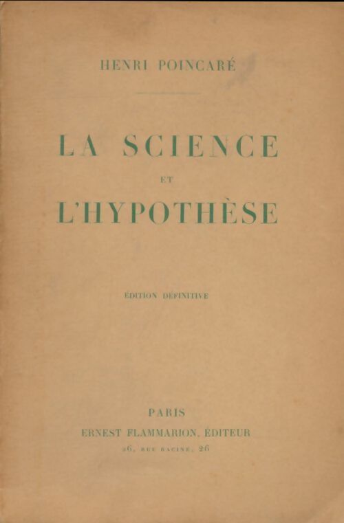 Livrenpoche : La science et l'hypothèse - Henri Poincaré - Livre
