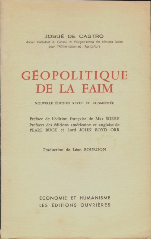 Livrenpoche : Géopolitique de la faim - Josué De Castro - Livre