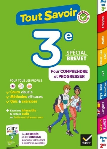 Livrenpoche : Tout savoir 3e Spécial brevet - Tout en un : Cours méthodes et exercices dans toutes les matières - Sandrine Aussourd - Livre