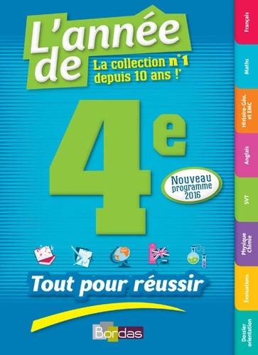Livrenpoche : L'Année de la 4e - Tout pour Réussir - Nouveau programme 2016 - Collectif - Livre